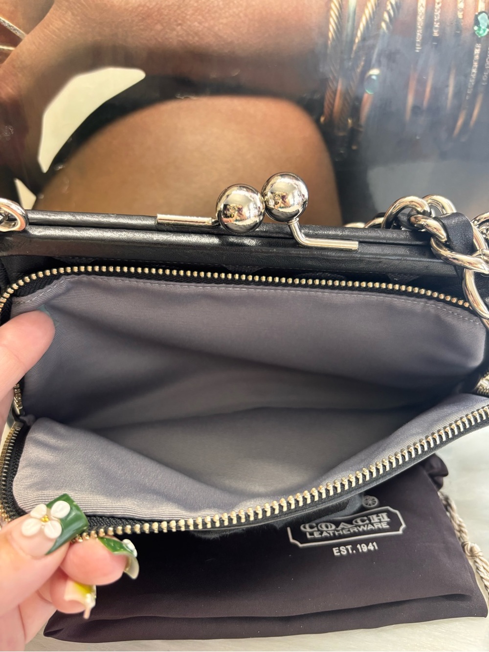 Coach Parker Optic Double Zip Kisslock Shoulder Bag - Picture 3 of 7